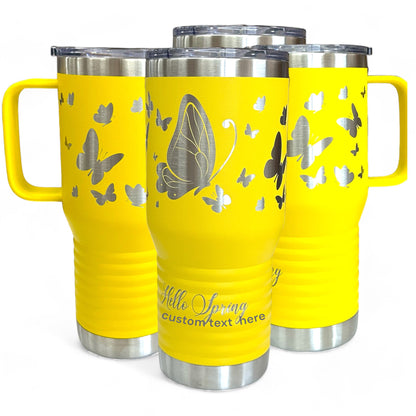 20 oz Travel Tumbler with Handle, Custom Company Logo, Slide Lid