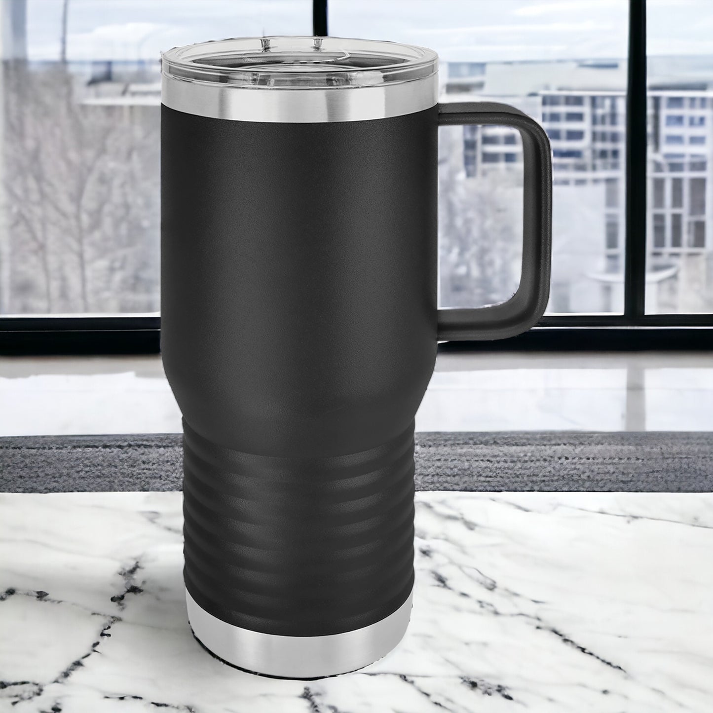 20 oz Travel Tumbler with Handle, Custom Company Logo, Slide Lid