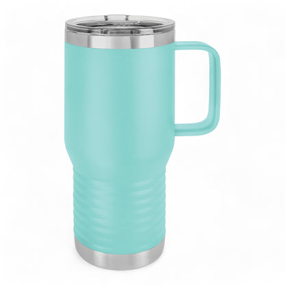 20 oz Travel Tumbler with Handle, Custom Company Logo, Slide Lid