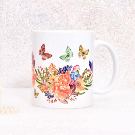 Fall Gift Coffee Mug Butterfly Tea Cup