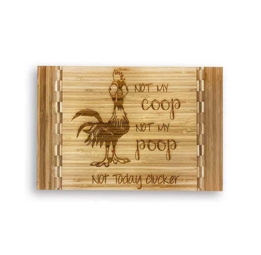 Funny Chicken Cut Board Bamboo Kitchen Decor Gift for Woman Mom Grandma