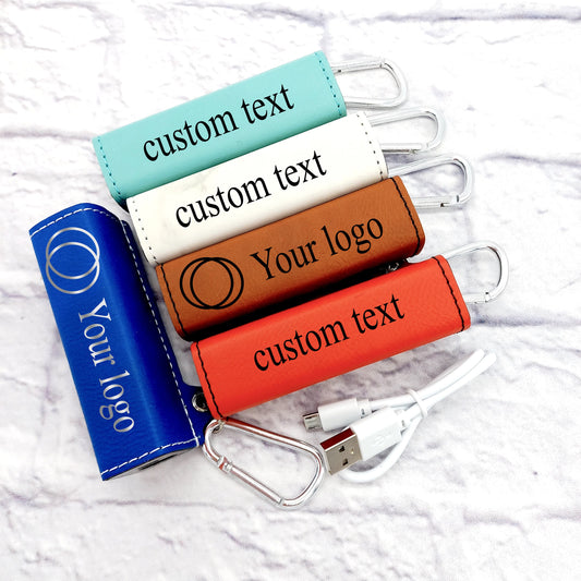 Personalized Power Bank Custom Logo Name USB Cord Laser Engraved Gift, Custom Power Bank Phone Charger