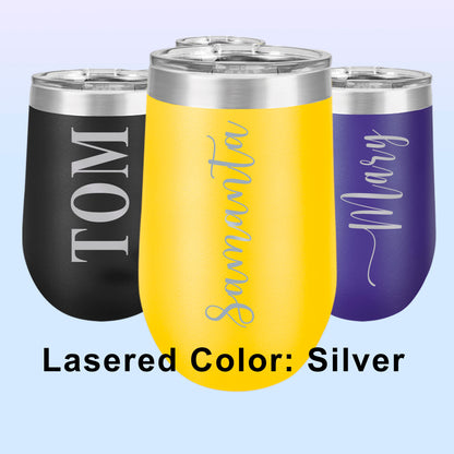 Bridesmaid Champagne Tumbler, Laser Engraved Corporate Gift Tumbler Wine Cup 16oz Stainless Steel Employee Appreciation Gift Mug