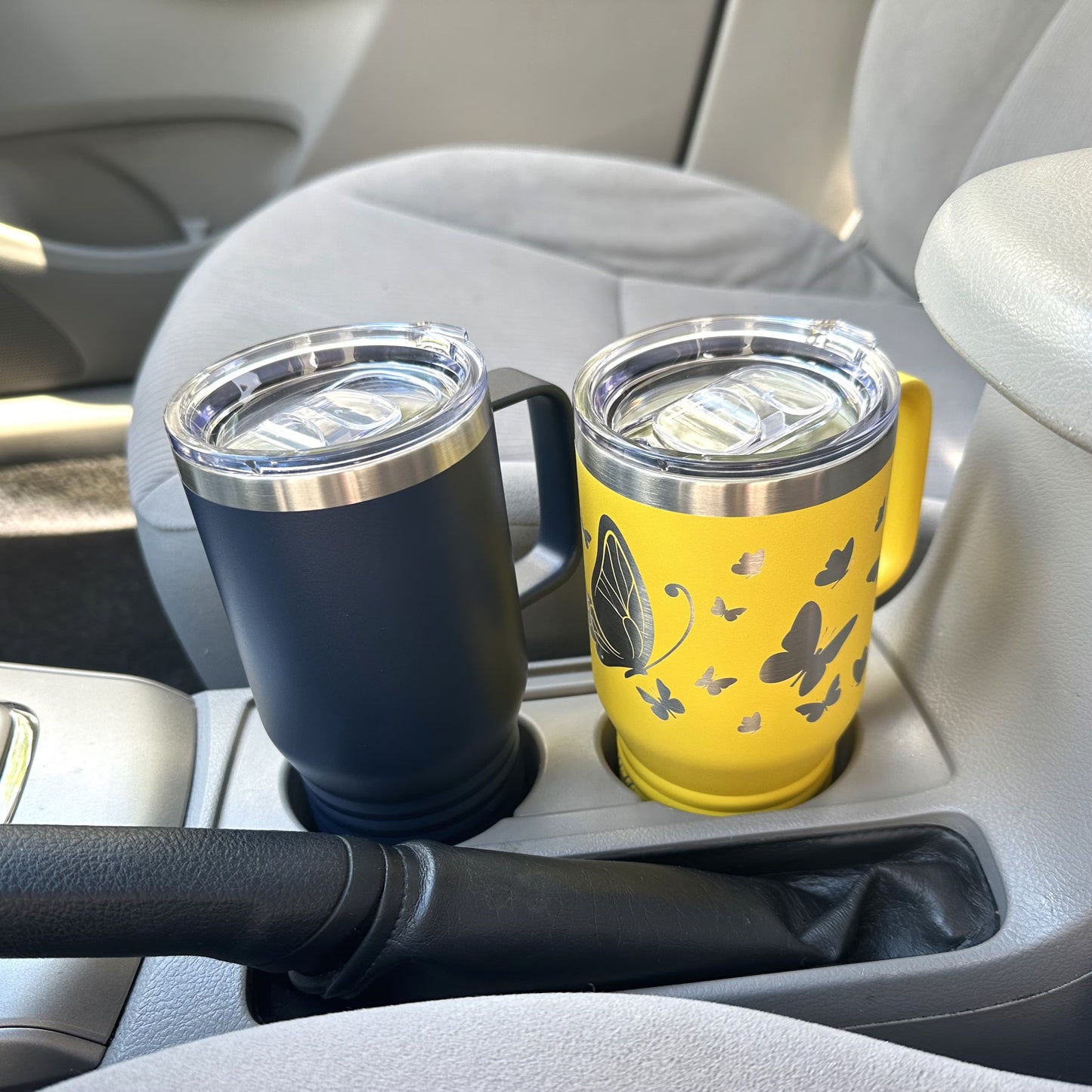 20 oz Travel Tumbler with Handle, Custom Company Logo, Slide Lid