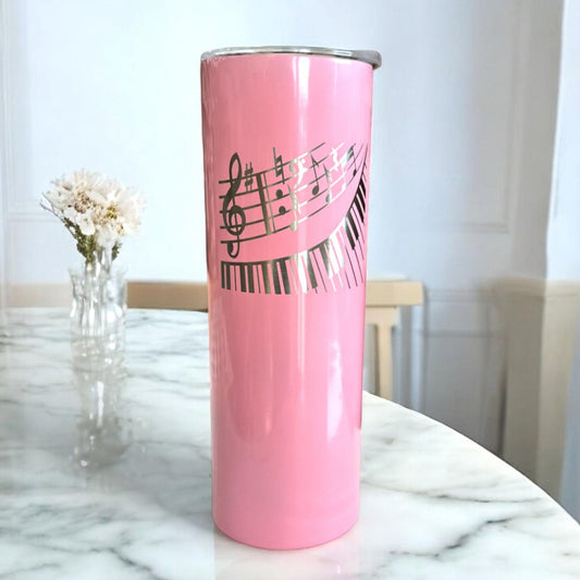 Music Teacher Gift Tumbler Cup Music Lover Fan Piano Player Teacher Appreciation, Personalized Laser Engraved Custom Name
