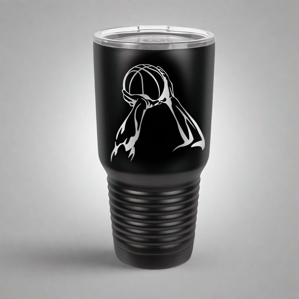 30 oz Basketball Lovers Tumbler Laser Engraved Travel Cup