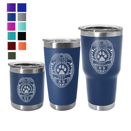 K 9 Dog Police Officer Tumbler Gift Laser Engraved