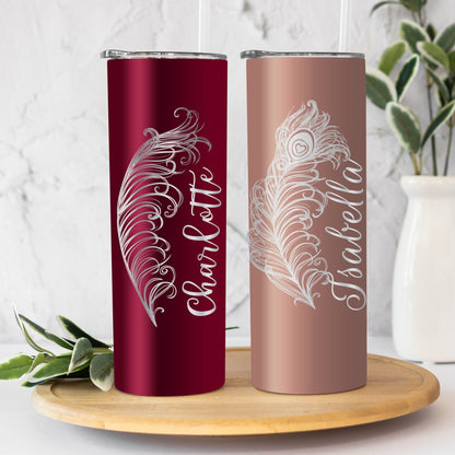 Custom Peacock Bird Tumbler Feathers Cup Gift Coffee Drinkware Mug