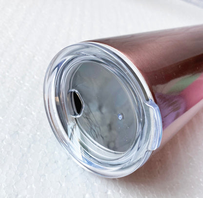 Personalized Name Rose Gold Skinny Tumbler 20 oz Stainless Steel Cup