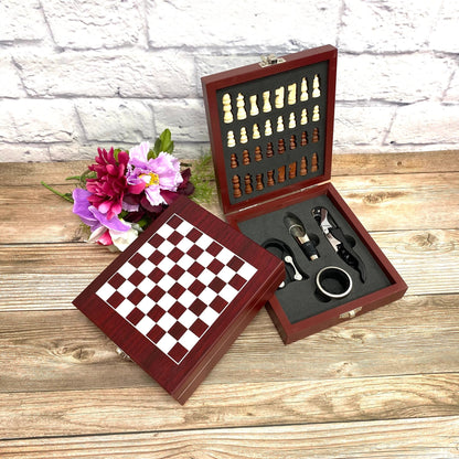 Wooden Chess Set Board Personalized Gift for Father Brother Son Anniversary Party Gift